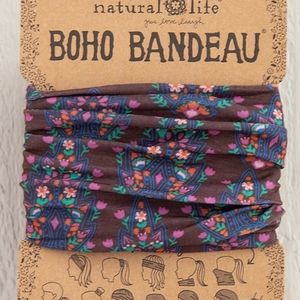 Boho Bandeau headband Mauve Trellis